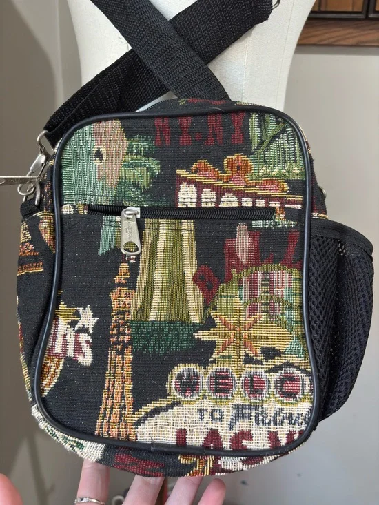 Vintage Crossbody Shoulder Purse Bag Lot Beaded Leather Tapestry Casino Evening - Picture 9 of 16